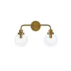 Living District Hanson 2 Light Vanity, Brass/Clear - LD7033W19BR