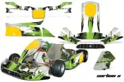 Go Kart Graphics Kit Decal Sticker Wrap For Tony Kart Venox CARBON X GREEN