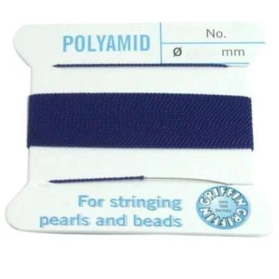 Griffin Nylon Beading Cord Thread Dark Blue Size 6 (.70mm)