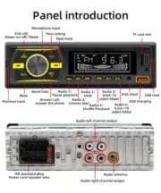 1Din Bluetooth Car Stereo Audio In-Dash FM Aux Receiver TF USB MP3 Radio Player (for: Fiat)