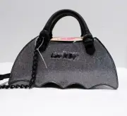 Betsey Johnson Kitsch Halloween Sparkle Bat Crossbody Bag Purse Luv Glitter NWT