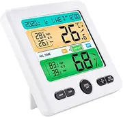 Thermohygrometer Clock Indoor Thermometers for Home Wall Thermometers Temperature Humidity Sensor Easy Install