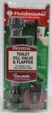 Fluidmaster Universal Toilet Fill Valve & Flapper w/ Leak Guard Bathroom 402LGR