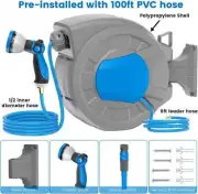 Reductus Retractable Garden Hose Reel Wall Mount 1/2 X 75 Ft