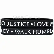 2 of Do Justice Love Mercy Walk Humbly Wristbands Micah 6:8 Silicone Bracelets