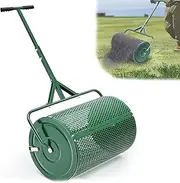 24 Inch Compost Spreader, Peat Moss Spreader,with Adjustable T Shaped Handle,for Lawn Garden Spreading Manure Topsoil(Size:32cm)