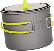 Folpus Camping Pot Pot Pan Folding Handle Lightweight Non Stick Camping Cookware Outdoor Cook Gear for Travel Dinner Hiking Picnic