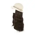 Synthetic Long Wavy Hair Hat Wigs Hairpiece Summer Sunshade Cap Wig Holiday