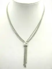 David Yurman Confetti Y Necklace, Pave Diamonds, Sterling Silver NWT