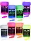 Multicolor Glow in the Dark Body Paint 8 Pack Halloween Makeup Neon Nights