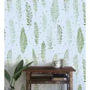 Abstract nature removable wallpaper Watercolor wall mural Leaves decor