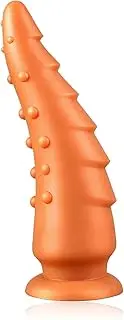 Liquid Silicone Sex Toys Plug for Male and Female Masturbation Expander with Powerful Suction Cup Strong Suction, Grain Layered Design on Both Sides Experience Double Pleasure (M)