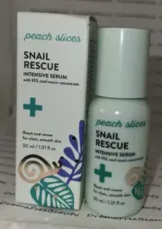 Peach Slices Snail Rescue Intensive Serum w/95% Snail Mucin Concentrate 30ml NIB