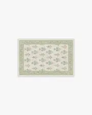 60' x 90' | Machine Washable Runner Rug | Kid & Pet Friendly | Indoor Rug | Meadow Sweet Ivory & Green Rug by Morris & Co. | Ruggable
