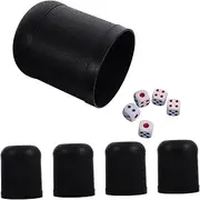 NAMOARLY 5 Sets Dice Cup Dice Shaker Cups Dice Shaking Cup Mini Dice Shaker Cup Dice Containers Dice Stacking Cup Dice Shaker Cup for Fun Dice Rolling Cup Party Small Dice Die Plastic Black