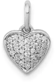 14k White Gold 1/10ctw Diamond Heart Charm PM4872-010-WA