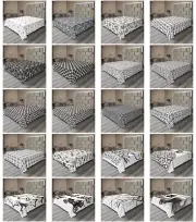 Ambesonne Monochrome Print Flat Sheet Top Sheet Decorative Bedding 6 Sizes