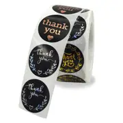 Rose Gold Love Thank You Stickers Labels Paper Decoration Scrapbook Sticker Sealing Stationery Supply 500PCS/roll