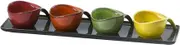 Cuencos Salsa SOJA Four Compartments Condiment Dish Household Ceramic Snack Plate Hotel Western Restaurant Caviar Dish Appetizer Bowl
