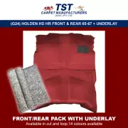 MOULDED CAR CARPET FITS (G24) HOLDEN HD HR FRONT & REAR + UNDERLAY 65-67