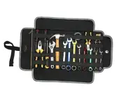 Tool Roll Up Bag, Heavy Duty 16OZ Waxed Canvas Tool Bag, Multi-Purpose Black