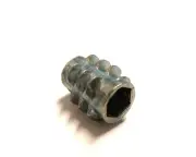 QTY 300 Threaded Insert Wood Nut M6 (6mm) x 13mm Hex Thin Flange Zinc Plated