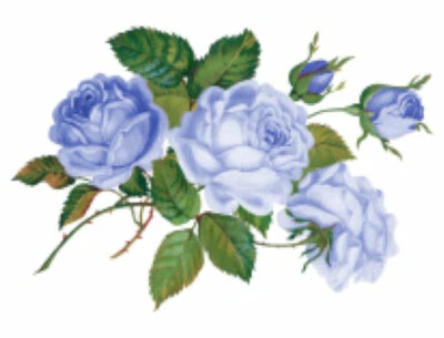Vintage Image Victorian Shabby Blue Roses Transfers Waterslide Decals FL349A
