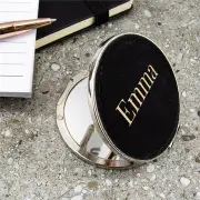 Black Personalised Compact Mirror