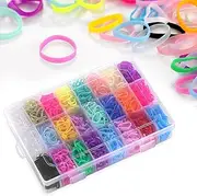 Funtopia Hair Rubber Bands, 1500 Pcs Small Elastic Hair Ties with Organizer Box Colorful Hair Ties for Girls, Mini Kids Hair Elastics Baby Hair Ties for Thin or Thick Hair (24 Colors)