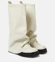 [The Attico] The Attico Robin leather knee-high combat boots AU 10 white