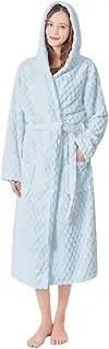 [UTOQIA] Pajama Robe Mens And Womens Robe Warm Fleece Unisex Bathrobes Soft Plush Robes House Wear Lounge Bathrobe
