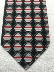CARRIAGE CRAVATS MENS TIE BLACK GRAY RED WHITE 3.75 X 57 NWT