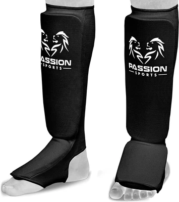 Passion Sports MMA Shin Instep Thick Padded Guard - Shin Instep Guard (Pair) ...