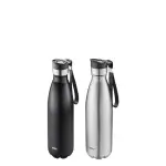 【GEFU】買1送1 德國 GEFU 不鏽鋼按壓式攜帶保溫瓶 500ML 黑+銀(原廠總代理)