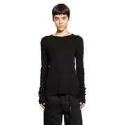 [ANN DEMEULEMEESTER] Fiene Long Sleeve T-Shirt in Cotton Rib Jersey Black