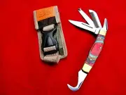5 in 1_Horseman's Knife Wooden Handle Horse Hoof Pick/Strong Case with Belt Loop