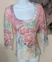 This is a new LAUREN MAX Women Long sleeve Pull Over Blouse Size Medium