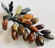 Vintage Chinese Jade Leaves & Grape Cluster