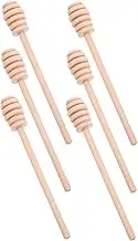 STOBAZA 6pcs Honey Mixing Stirrer: 16cm Vintage Wooden Honey Dippers Honeycomb Sticks Collecting Spoon for Jam Dispensing Drizzling