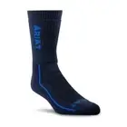 Ariat Men's Heavyweight Merino Wool Steel Toe Performance Work Sock Blue - 10039