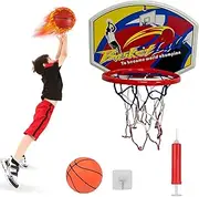 Basketball Hoop for Kids, Basketball for Bedroom, Mini Basketball Hoop Set for Kids, Easy to Install, Basketball Hoop for Wall with Pump, Basketball, Doors, Home and Office