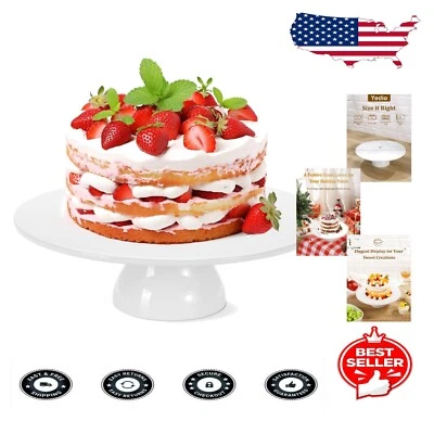 Sturdy White 12 Inch Porcelain Cake Stand for Beautiful Dessert Displays