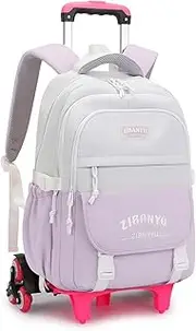 [Yumenam] Trolley Bags for Kids, Boys & Girls - Travel Backpack with Wheels, Large Compartment & Extendable Handle - Carry-On Luggage Suitcase for Children, Color 1, One Size