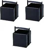 Set of 3, 5 Inch Handbag, 3 Tiers, Black Wood Grain [Shokado]