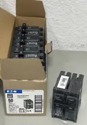 Eaton BR250 (5 Pack) 50 Amp 2P 120/240VAC Circuit Breaker Type BR- NEW Box of 5