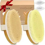 Metene 2 Pack Dry Body Brushes, Exfoliating Body Scrubbers Natural Bristles