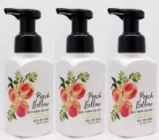 3 Bath & Body Works PEACH BELLINI Gentle Foaming Hand Soap GINSENG EXTRACT