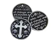 with God All Things are Possible Pocket Token - 3 Coins