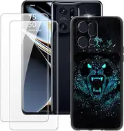 [MILEGAO] Oppo Find X5 Pro Case + 2PCS Screen Protector Tempered Glass, Ultra Thin Bumper Shockproof Soft TPU Silicone Cover for Oppo Find X5 Pro (6.7”)