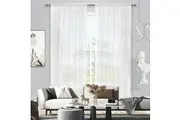 Madison Sheer Rod Pocket Curtain 213cm or 221cm Drop White - Single